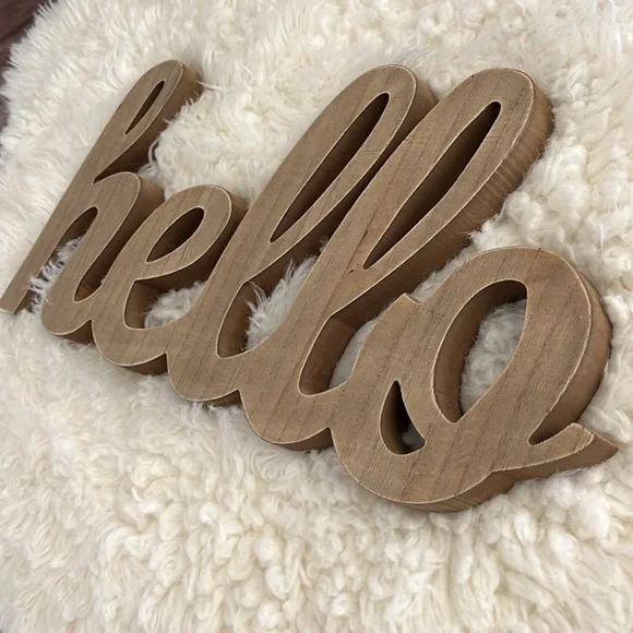 3/$25 wooden hello sign - Picture 2 of 4